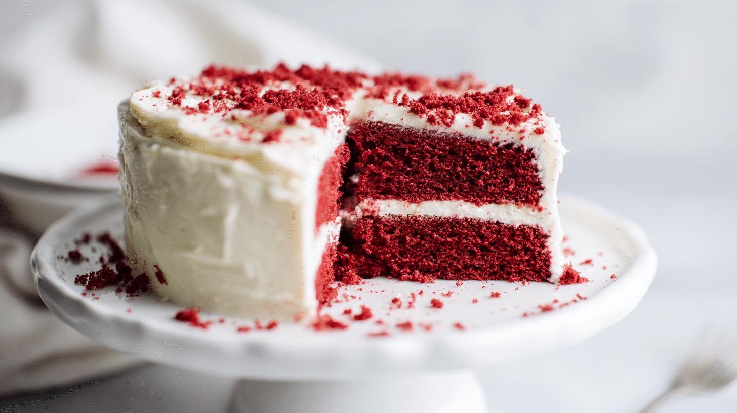 Gluten-Free Red Velvet Cake with cream cheese frosting