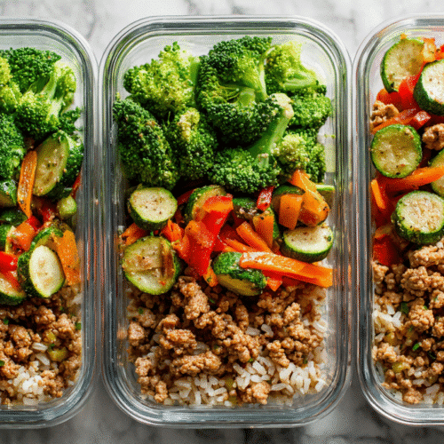 U3823717446 Close Up Of Four Colorful Healthy Turkey Rice Mea 83a4a809 3c73 42ab 88c7 3a4c73a9c336 3