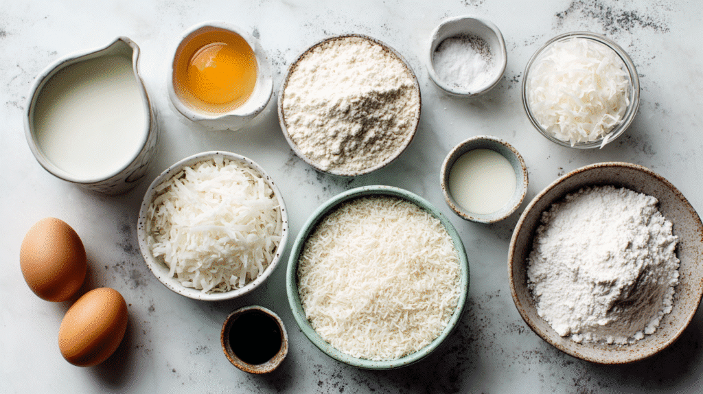 ingredients for gluten-free coconut cake recipe