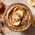 Chocolate Peanut Butter Protein Smoothie (Healthy) in clear glass