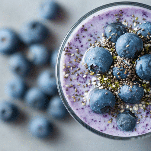 U3823717446 Close Up Of Blueberry Yogurt Smoothie In A Clear 856a5a0f 687e 46d4 96c2 8ee6e97be27b 1
