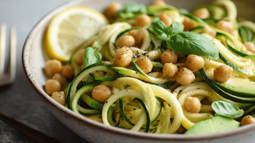 U3823717446 Close Up Side View Of Zucchini Noodles In A Bowl A590ae13 18dc 4d79 A3de 5d017eac1b80 0