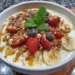 Anti-inflammatory glow bowl with tahini yogurt and colorful vegetables