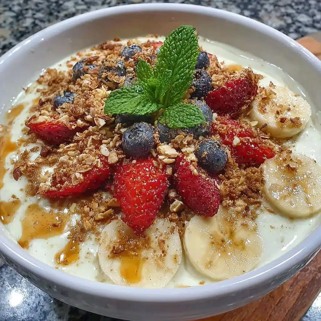 Anti-inflammatory glow bowl with tahini yogurt and colorful vegetables