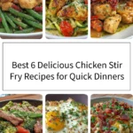 Delicious chicken stir fry with colorful vegetables in a skillet