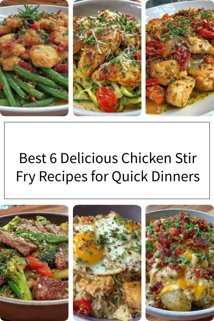 Delicious chicken stir fry with colorful vegetables in a skillet