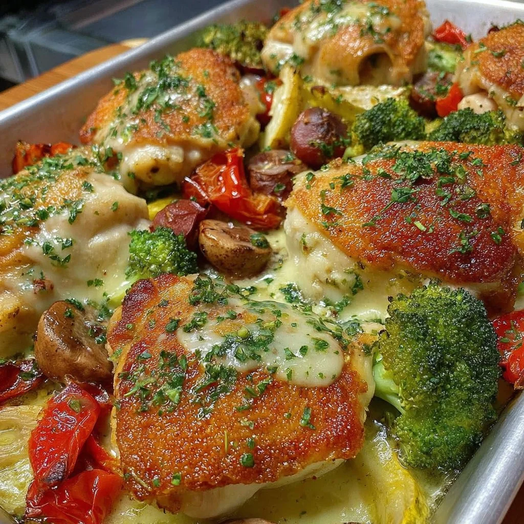 Sheet Pan Garlic Butter Chicken and Veggies