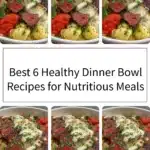 Colorful and nutritious healthy dinner bowl filled with vegetables and grains.