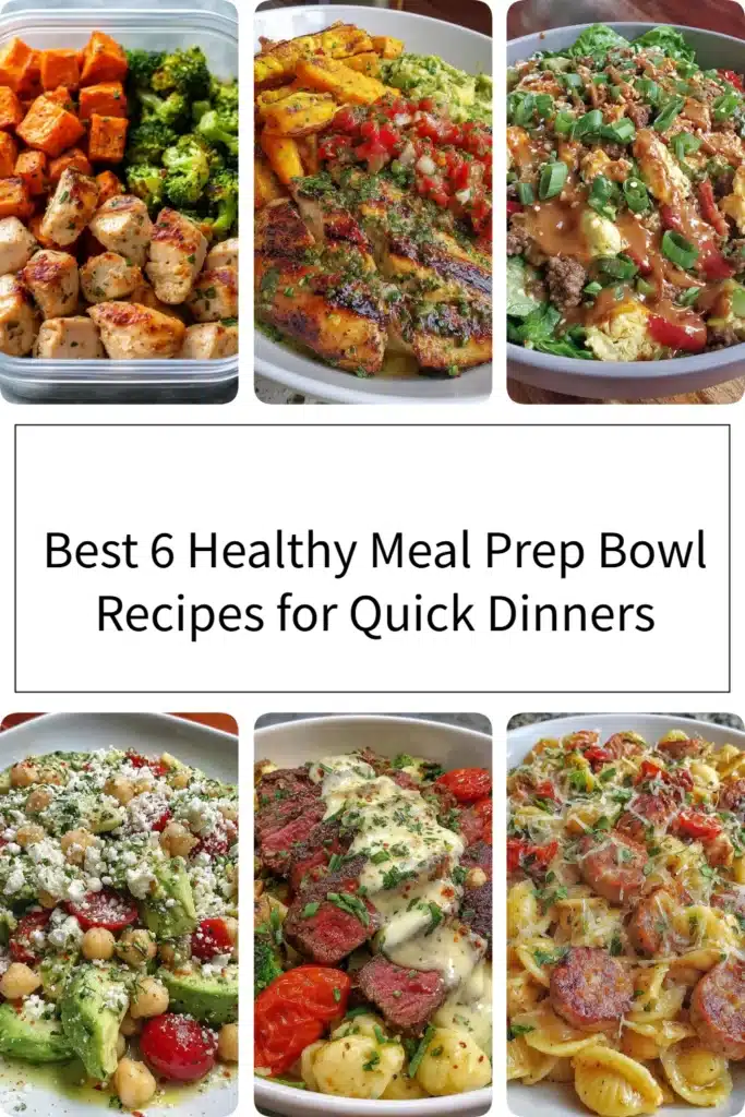 Healthy meal prep bowls filled with nutritious ingredients for quick dinners