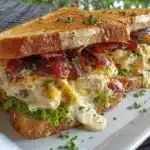 Healthy BLT chicken salad with bacon, lettuce, tomato, and grilled chicken