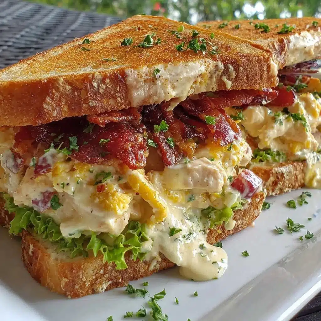 Healthy BLT chicken salad with bacon, lettuce, tomato, and grilled chicken