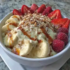 Cottage Cheese Protein Power Bowl with fresh fruits and nuts