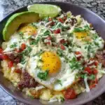 Easy low carb burrito bowl, a quick protein-packed breakfast option.