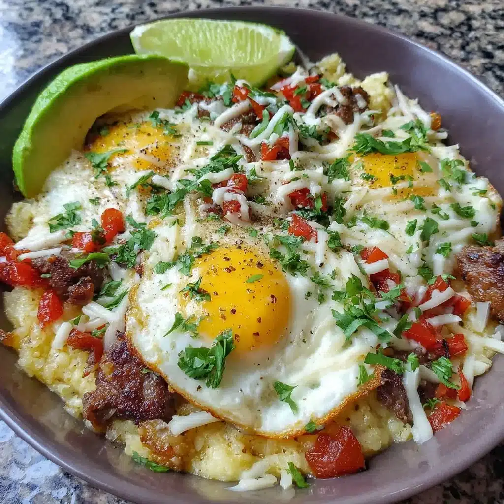 Easy low carb burrito bowl, a quick protein-packed breakfast option.
