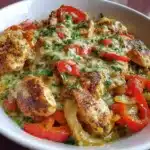 Delicious Keto Chicken Fajita Bowl with vibrant vegetables and spices