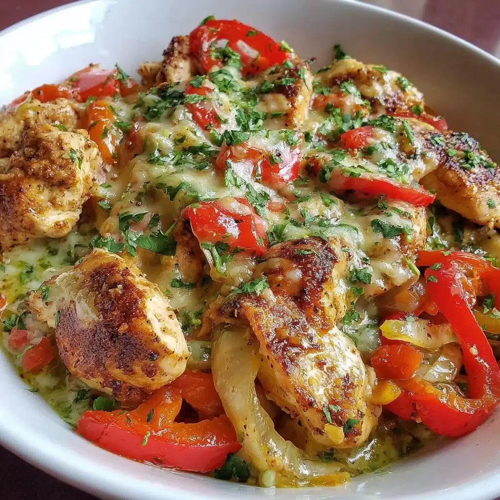 Delicious Keto Chicken Fajita Bowl with vibrant vegetables and spices