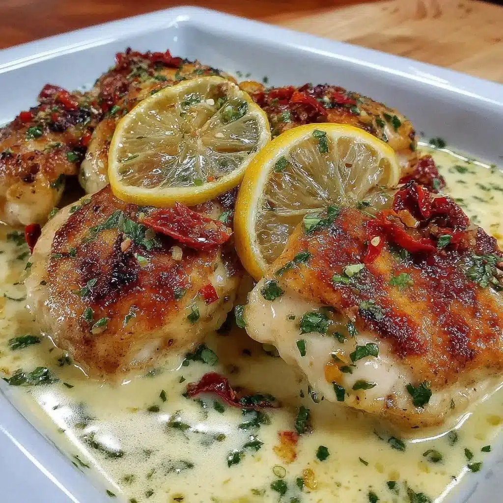 Lemon Garlic Chicken Meal Prep with bright lemon slices and fresh herbs