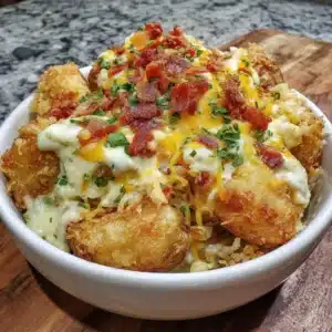 Delicious Loaded Fiesta Potato Bowls topped with fresh ingredients and spices