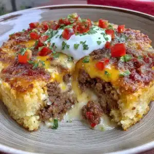 Low carb taco casserole dish with cheese and toppings