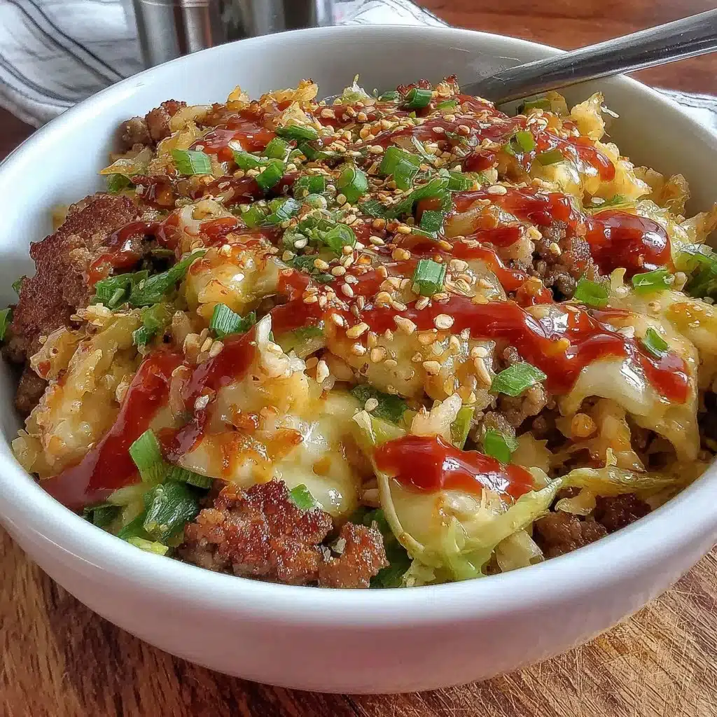 Healthy Paleo Egg Roll Bowl with fresh vegetables and protein