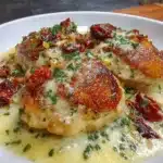 Whole30 Marry Me Chicken served in a bowl with fresh herbs