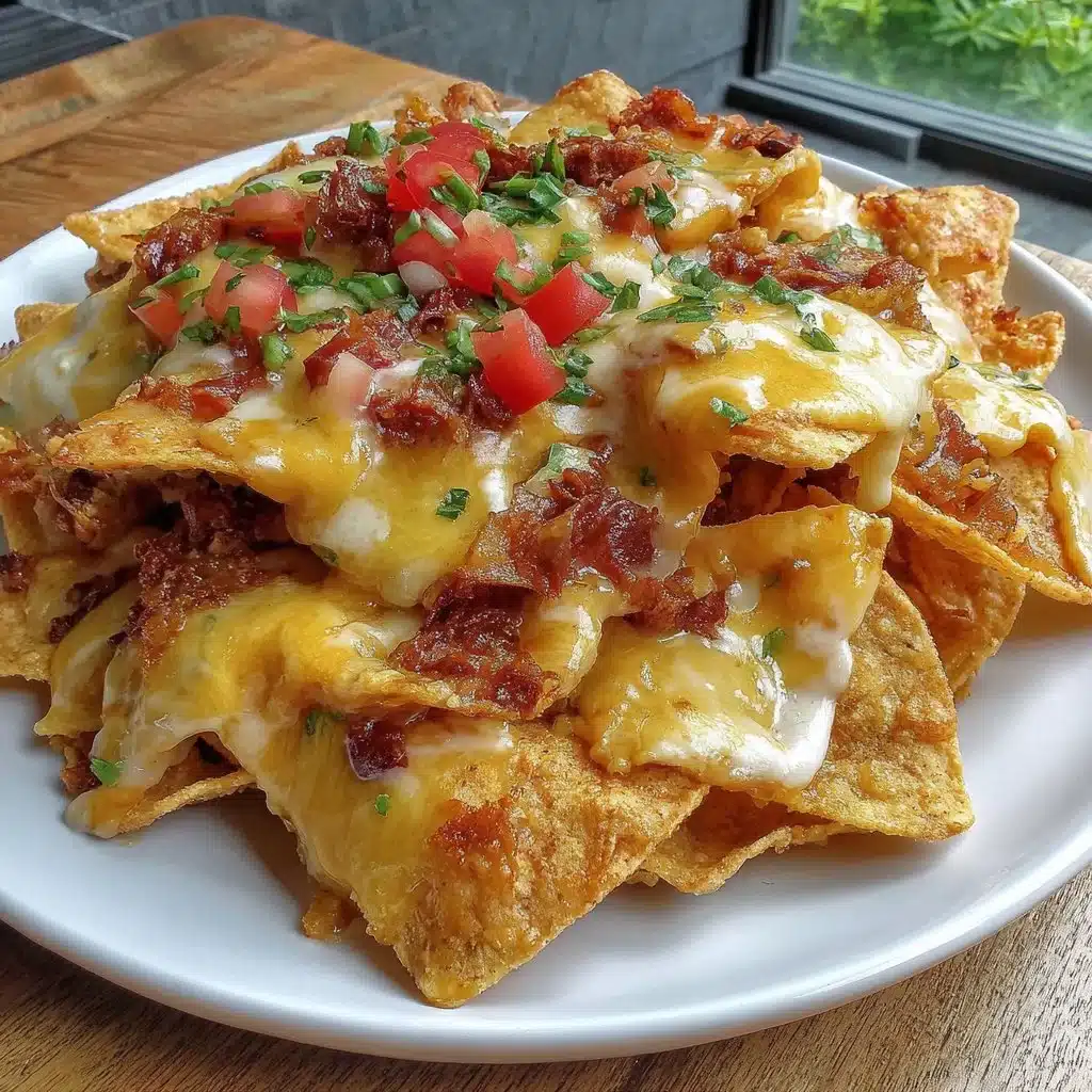 Air fryer cheesy nachos topped with melted cheese and jalapeños on a plate
