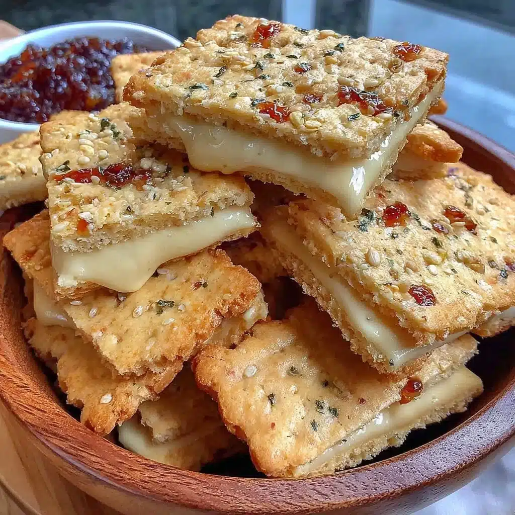 Homemade almond flour crackers on a wooden platter
