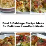 Plate of various low-carb cabbage recipes with vibrant vegetables