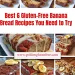 Delicious gluten-free banana bread loaf on a wooden table