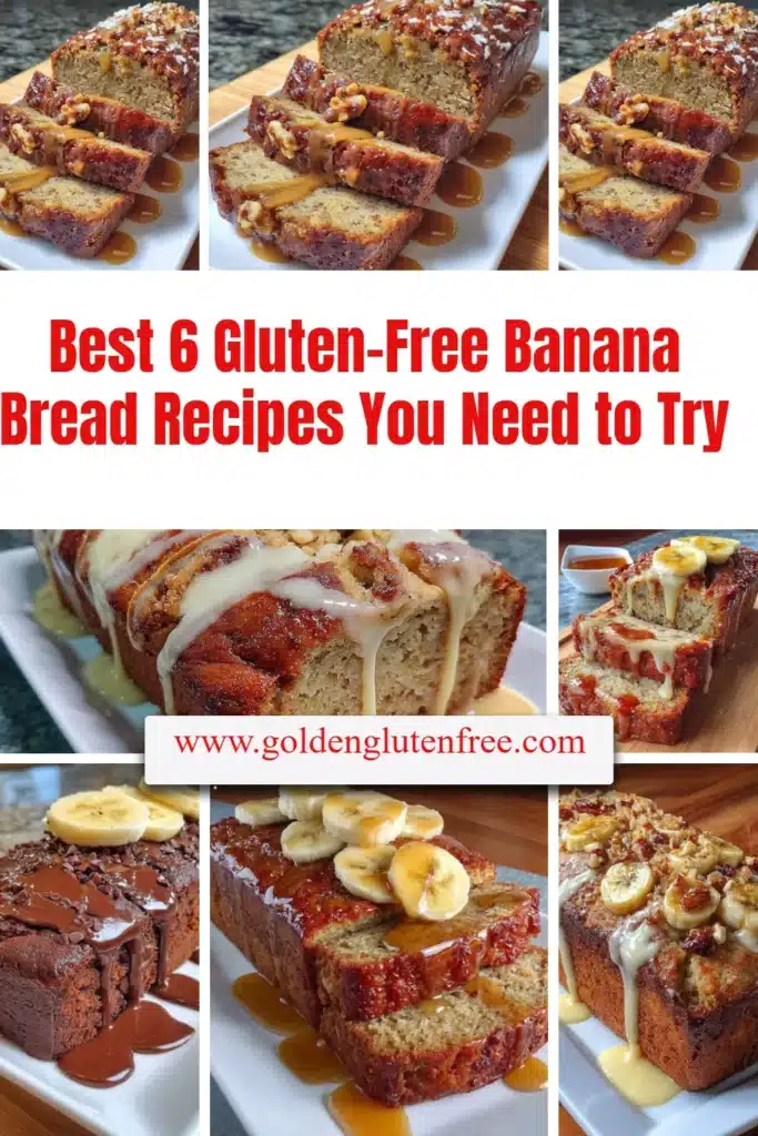 Delicious gluten-free banana bread loaf on a wooden table