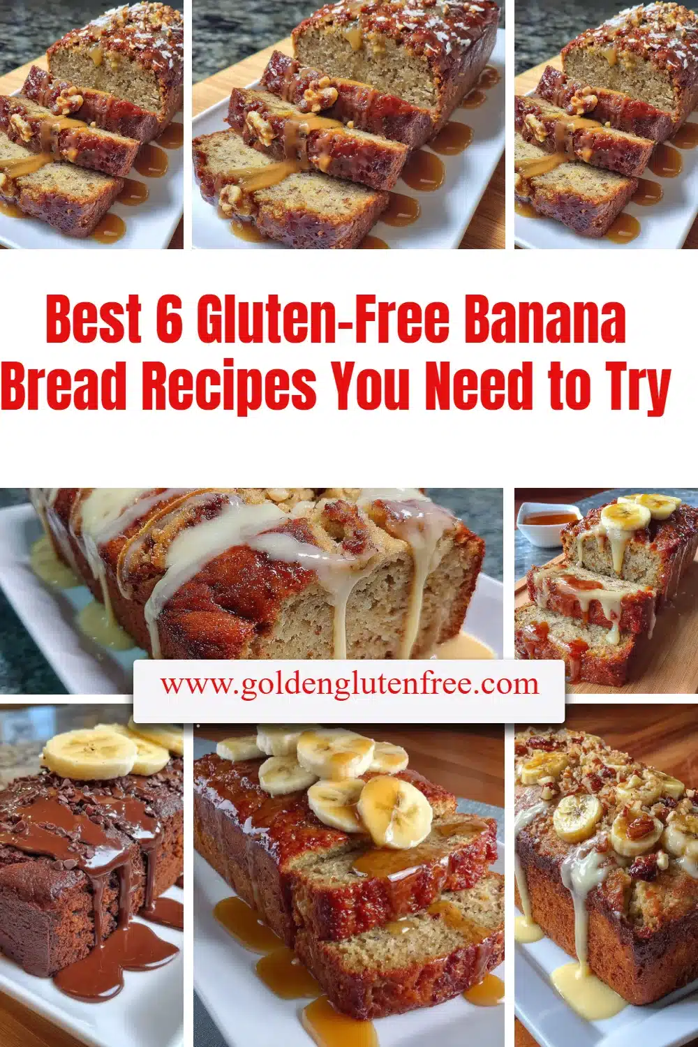 Delicious gluten-free banana bread loaf on a wooden table