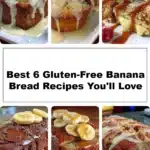 Delicious gluten-free banana bread slices on a wooden table