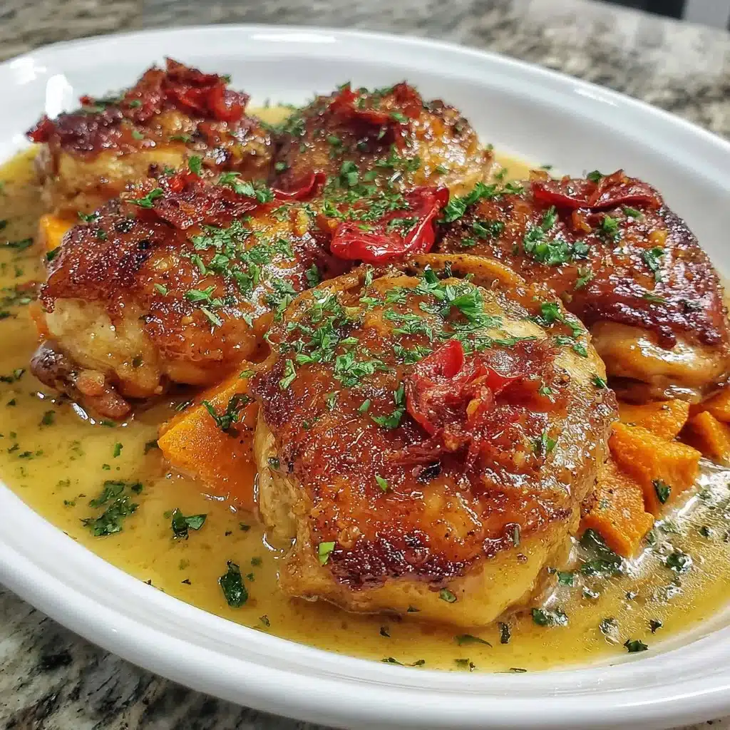 Honey Garlic Chicken with Sweet Potatoes