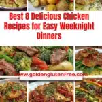 A variety of cooked chicken dishes displayed on a table for easy weeknight dinners