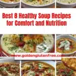 Bowl of healthy soup with vegetables and herbs for nutritious comfort food.