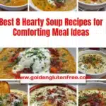 A bowl of hearty soup with vegetables and herbs, perfect for a comforting meal.