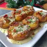 Crispy air fryer potatoes served in a bowl, garnished with herbs.