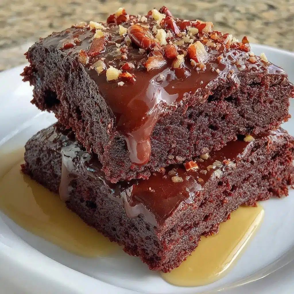 Decadent gluten-free brownies on a plate, rich and chocolatey treat.