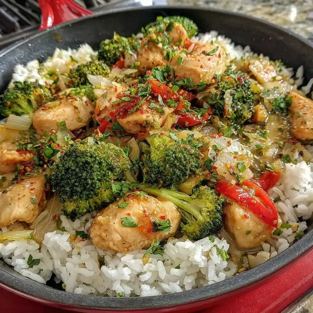 Delicious easy chicken stir fry with colorful vegetables