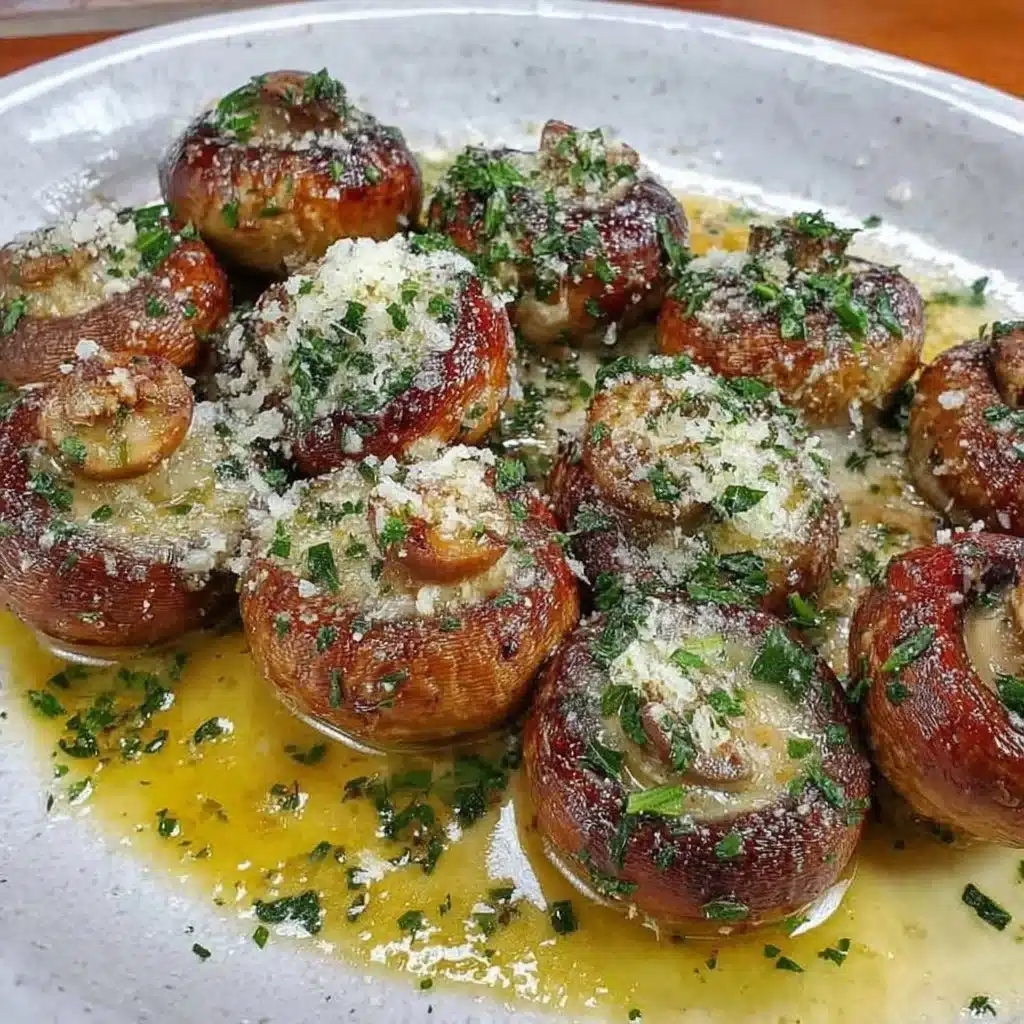 Delicious Garlic Butter Air Fryer Mushrooms served in a bowl