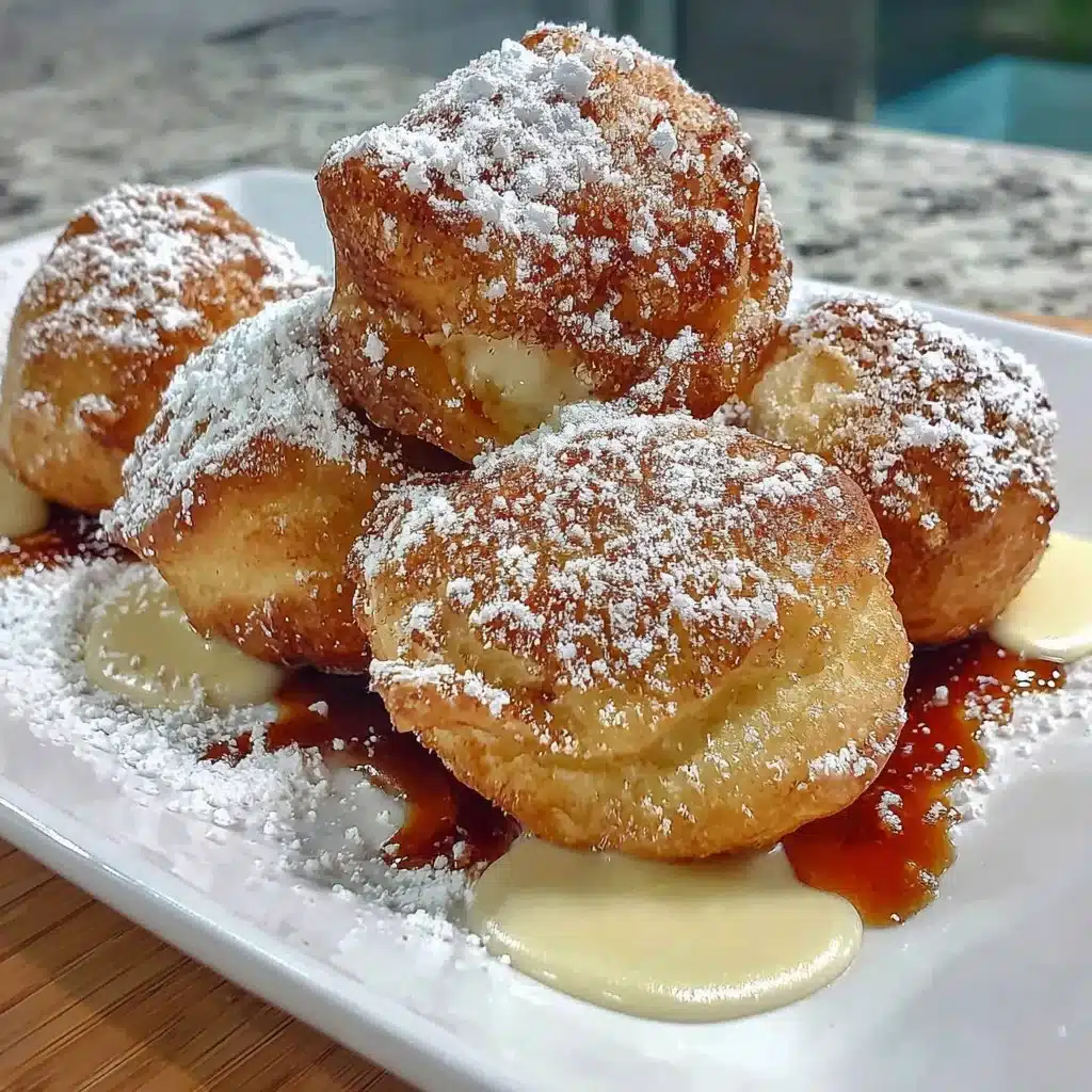 Gluten-free beignets served with powdered sugar on top