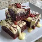 Delicious gluten-free tiramisu brownies topped with cocoa powder