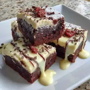 Delicious gluten-free tiramisu brownies topped with cocoa powder