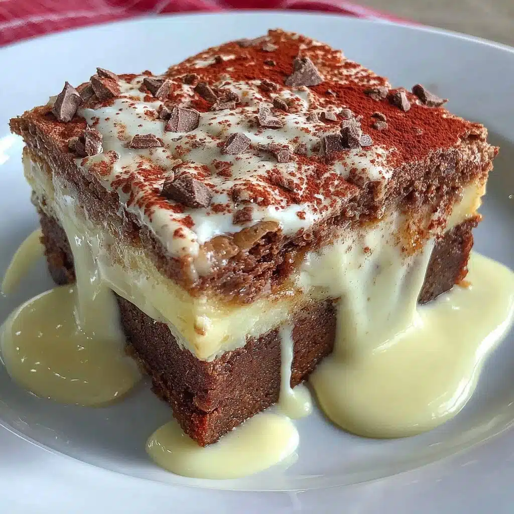 Delicious gluten free tiramisu brownies topped with cocoa powder