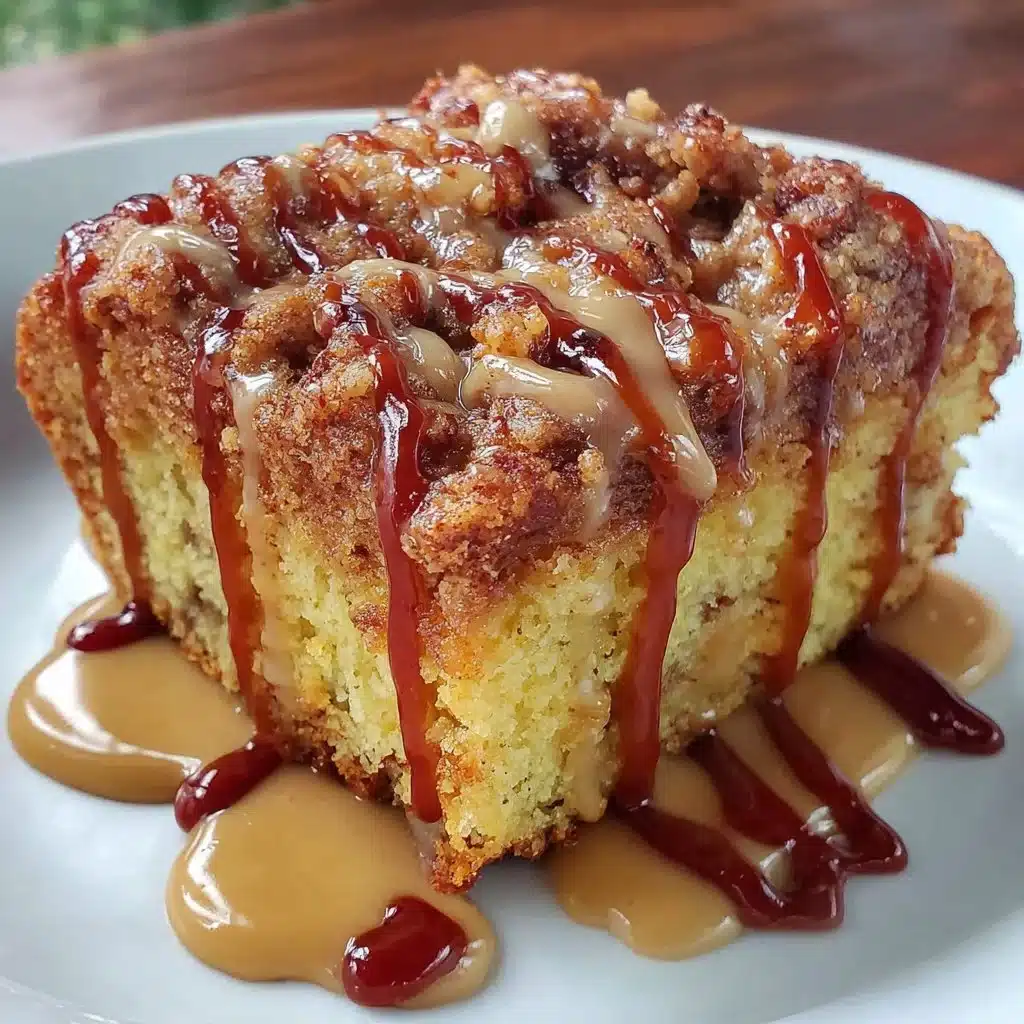 Delicious slice of Grandma's gluten-free cinnamon coffee cake on a plate.