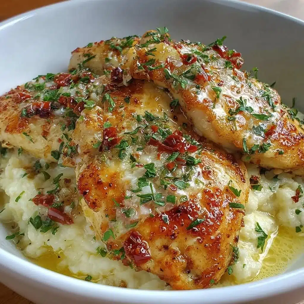 Healthy lemon garlic chicken meal prep bowl with fresh vegetables and grains.
