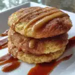 Homemade gluten-free snickerdoodles on a plate, fresh from the oven.