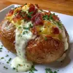 Crispy jacket potatoes cooked in an air fryer, ready to enjoy.