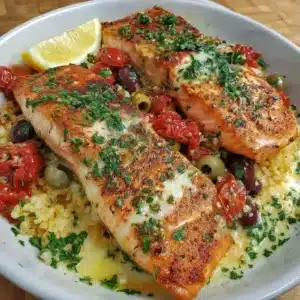 Delicious Mediterranean Salmon Bowl with fresh vegetables and grains
