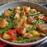 Delicious one-pan teriyaki chicken stir fry served with colorful vegetables